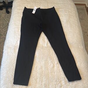 LOFT Charcoal Checkered Trousers